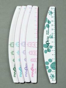 pinpai Bộ 5 món dũa móng tay có thước đo, sắc bén và bền, hai mặt, có thể rửa được, dùng để đo chiều rộng móng và chăm sóc móng - Nhiều màu - Xem 4