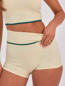 Musera Sport Binding Detail Sports Gym Shorts Gym Fitness