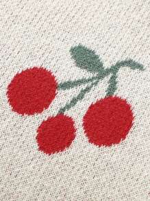 One Cherry Jacquard Knitted Baby Blanket, Suitable For Baby Carrier, All Seasons Love Valentine - White - View 5