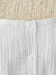 SHEIN Macacão De Corpo Inteiro Para Bebê Menina Com Cabeço, Detalhe De Babados Na Frente Com Faixa De Laço Em Cores Variadas - Multicolorido - Visão 9