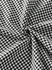 Manfinity VCAY Camisa de manga larga con estampado de cuadros de hombre de gasa de burbujas en negro y blanco, oversized, con correas anchas, apta para primavera y verano - Blanco y Negro - Ver 16