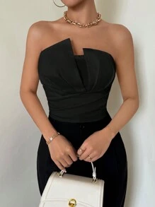 Firerie 女士不对称紧身抹胸，适合夏季日常穿着、上班通勤、约会、音乐节