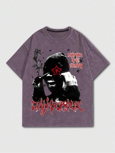 Street Life Camiseta para hombre con impresión de retrato de copo de nieve salteado, adecuada para uso diario en primavera y verano