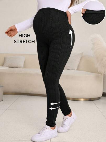 SHEIN Maternity Adjustable Waist Leggings
