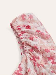 SHEIN Unity Women's Romantic Floral Printed Ruffle Hem Dress - Multicolor - View 3