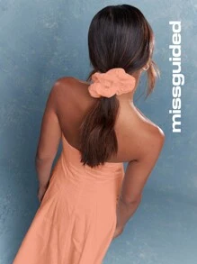 MISSGUIDED 束胸褶饰抹胸长裙配发带母亲节服装可爱太阳裙 - 藕粉色 - 查看 3
