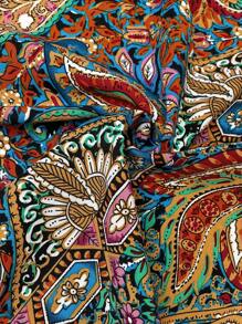 Plus Size Women's Summer Vintage Printed Short Sleeve Dress, Women Outfit - Multicolor - View 7