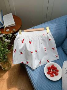 Comfortcana Women's Fruit Print Summer Casual Shorts With Adhesive Fabric - Multicolor - View 2