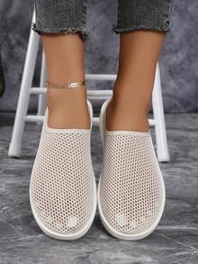 Women's Backless Slides, 2024 New Summer Collection, Closed Toe, Mesh Upper, Breathable, Available In Plus Sizes - Black - View 5