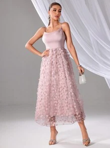 SHEIN Belle 女士3D花裝飾晚禮服（重量版）