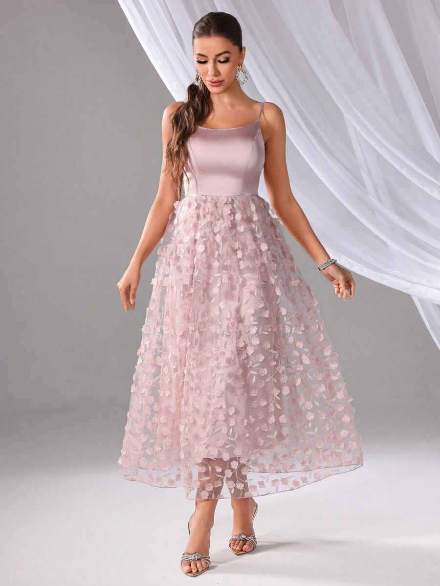 SHEIN Belle 女士3D花裝飾晚禮服（重量版）