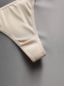 SHEIN Bộ 3 quần lót chữ T gợi cảm màu trơn tối giản dành cho nữ có trang trí bằng kim loại - Nhiều màu - Xem 4