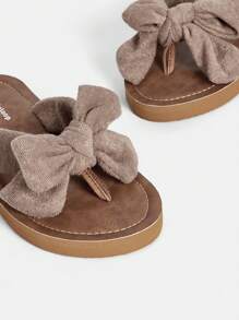 Styleloop Bow Decor Flip Flops For Summer Vacation Shoes Summer Sale  Back To School Shoes College Student Shoes Boho Feels Vintage Frenchy Shoes Christmas Fall New Year Holiday