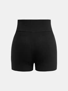 SHEIN Girlism Leggings de malha para meninas adolescentes, shorts de cor sólida com tie-dye, calças casuais