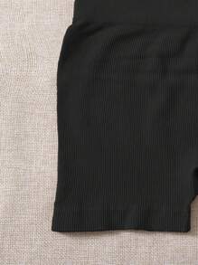 Easithlete 3 PCS  Women's Solid Color High Waist Workout Shorts For Daily ExerciseWomen Sweat Short, Gym Short, Biker Short - Black - View 6