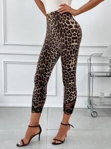SHEIN Clasi Quần Legging Giảm Béo Co Giãn Cao Viền Ren Nâng Mông - Nhiều màu - Xem 7