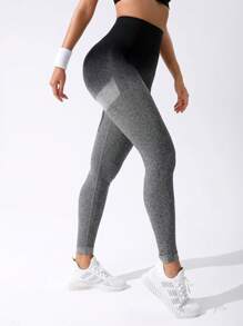 Seamluxe SHEIN Sport Leggings deportivos de ombré de moldeador cadera de cintura ancha