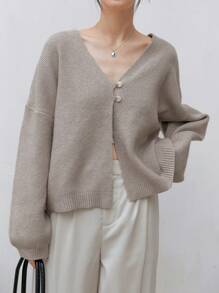 Dazy-Less كارديجان أمامي بأزرار، أكمام طويلة، ملابس خريفية كاجوال للعمل، بليزر للسيدات