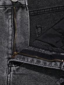 SHEIN EZwear 夏季休閒破洞牛仔短褲 - 黑色 - 查看 7