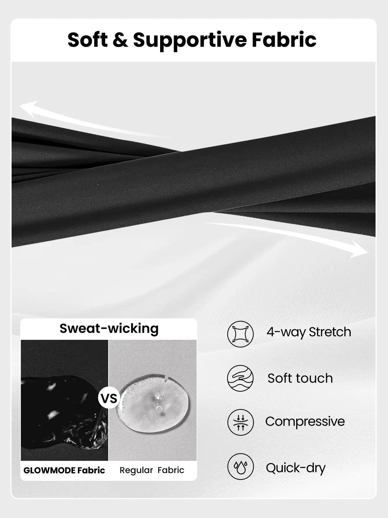 GLOWMODE 性能裁剪露出式勾扣運動內衣中強度慢跑健身日常訓練 - 黑色 - 查看 5