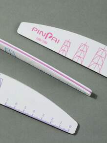pinpai Bộ 5 món dũa móng tay có thước đo, sắc bén và bền, hai mặt, có thể rửa được, dùng để đo chiều rộng móng và chăm sóc móng - Nhiều màu - Xem 6