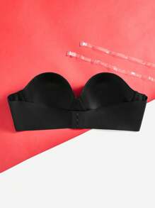 Soutien-gorge grande taille sans bretelles avec armatures et 1 paire de bretelles transparentes
