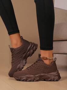 2025 Autumn Sneakers For Women Women's Breathable Lace-Up Running Shoes For Four Seasons, Suitable For Park Walking, Comfortable And Fashionable