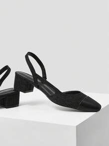 MOTF PREMIUM Zapatos de tacón bajo con punta cuadrada, cómodos para mujeres. Para Navidad, otoño, Año Nuevo, San Valentín
