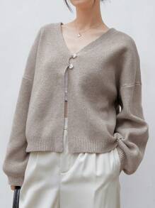 Dazy-Less كارديجان أمامي بأزرار، أكمام طويلة، ملابس خريفية كاجوال للعمل، بليزر للسيدات