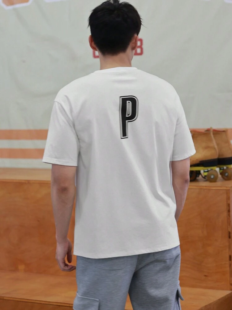 Men's Summer Slogan Printed Round Neck Short Sleeve Casual T-Shirt