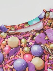 VaVaBold Summer Women's Printed Short Sleeve Round Neck Dress - Red - View 8