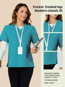 TaskEZ 工作服上衣，2合1休閒護士服襯衫