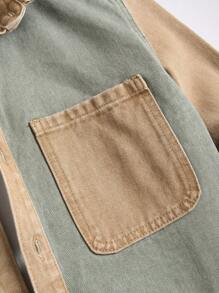 Manfinity Hypemode Men Cotton Two Tone Pocket Patched Denim Shirt Without Tee - Multicolor - View 8