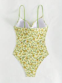 Swim Mod Women's Random Printed Spaghetti Straps, Simple Style Daily One-Piece Swimsuit Summer