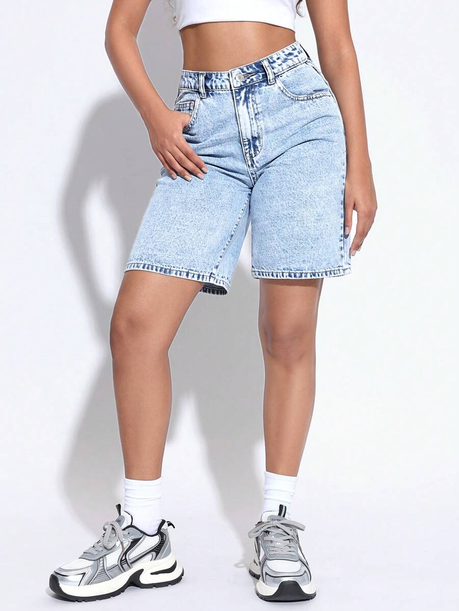 SHEIN PETITE Damjeanshorts - Ljustvätt - Visa 1