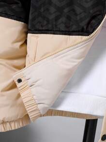 Teen Boys' Casual Comfortable And Warm Padded Coat With Waist Tightening And Zipper, Winter - Multicolor - View 5