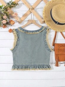 Teenage Girls' & Simple Casual Denim Jacket