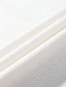 SHEIN Essnce Áo nỉ nữ dài tay cổ tròn họa tiết đơn giản, thích hợp cho mùa Thu/Đông - trắng - Xem 5
