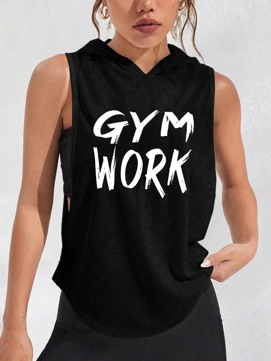 Gameset SHEIN Sport Cut Out Back Crop Sports Teeworkout Tank Top - Black - View 1