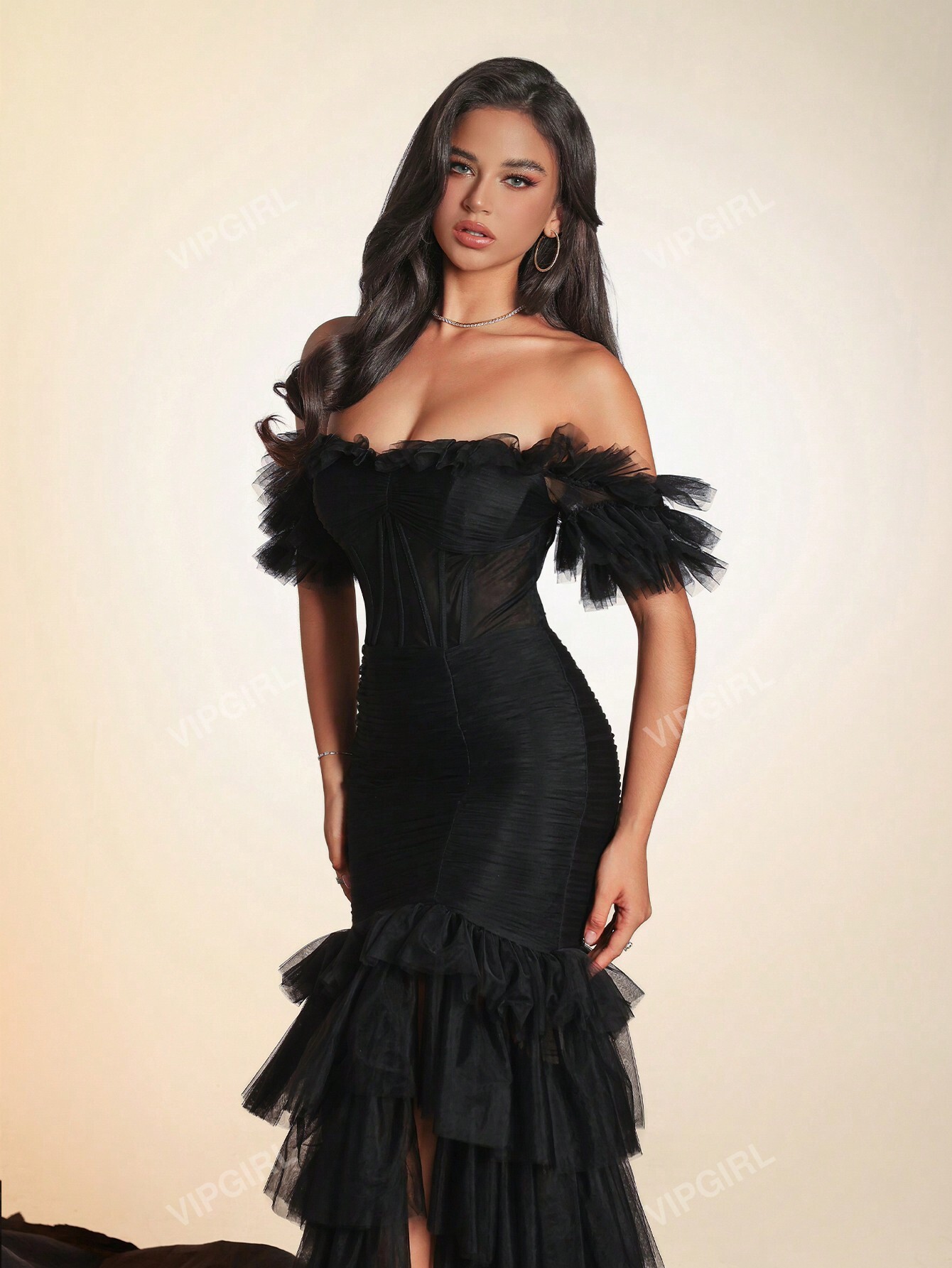 VIPGIRL فستان سهرة أنيق للنساء بياقة عارية المنطقة...