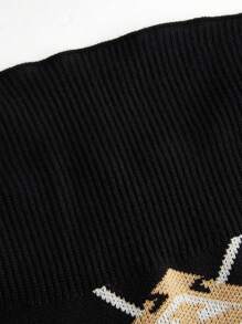 Flirla Vestido de punto entallado sin tirantes de talla grande para mujer con diseño cruzado de verano - Negro - Ver 3