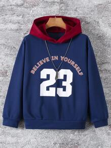 Sweatshirt met capuchon voor jongens, warm voor herfst en winter