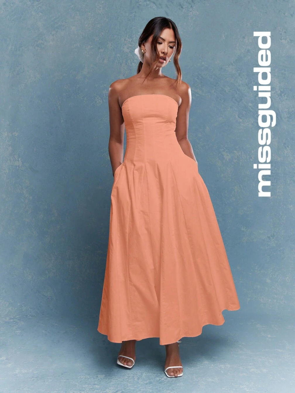 scrunchie midi dress Crew Neck Midi Dress With Scrunchie Back Detail
