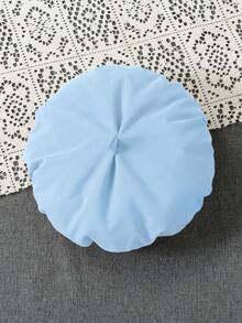 SHEIN Vestido elegante con cuello de camisa y línea A de unicolor sin mangas para niñas jóvenes con cinturón de cintura plisado y boina, adecuado para fiestas y vacaciones, verano - Azul - Ver 6