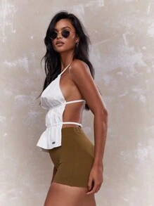 MISSGUIDED 運動短褲 - 軍綠色 - 查看 1