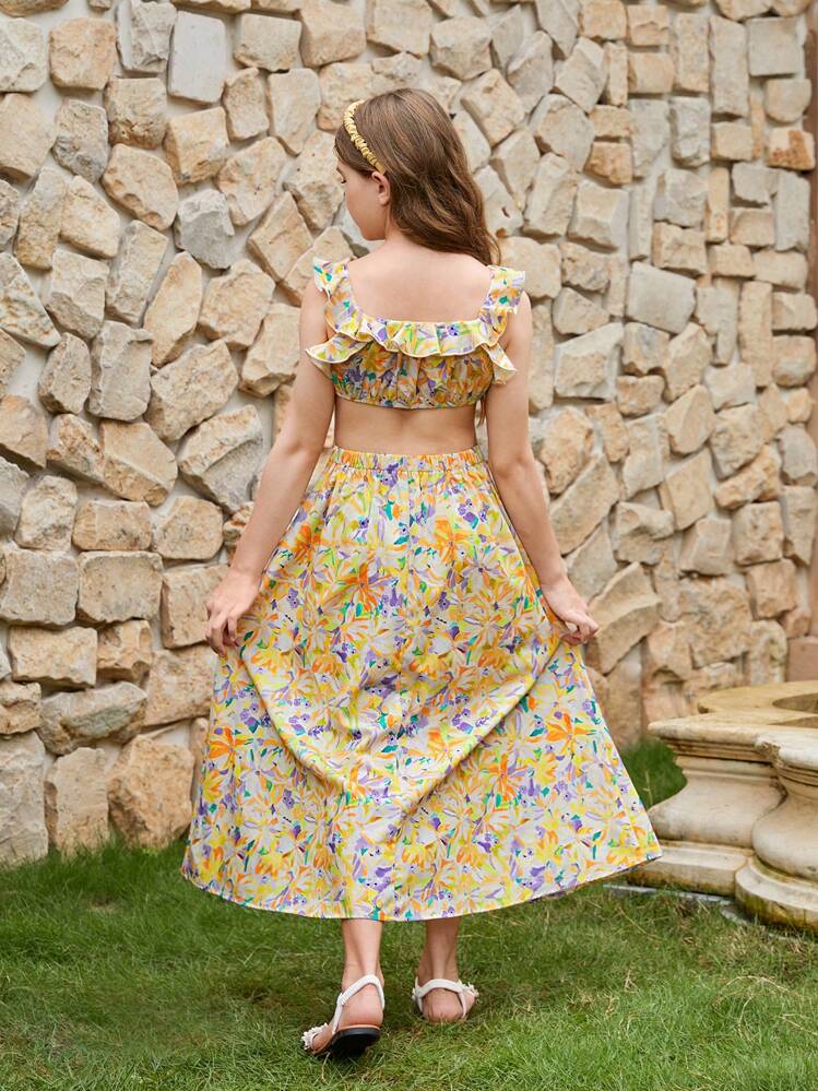 Robe D'été Fleurie Bloome De Jeune Fille - Taille 14, Bleu Et Blanc Dentelle - Occasion Très Bon état