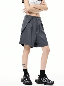 SHEIN EZwear Shorts y bermudas casuales de verano para mujer - Gris - Ver 5