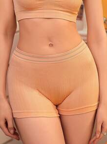 Women's Seamless Fashionable Regular Briefs, 1 Piece - Coral Orange - View 3