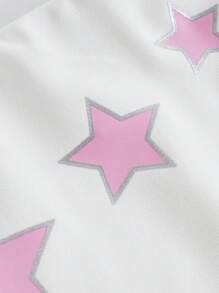 SHEIN ICON Conjunto de blusa sin mangas ajustada con estrellas impresas y falda de tubo de Body entallado con cuello halter