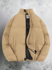 Men's All-Match Stand Collar Coat For Young And Casual Style - Camel - View 1